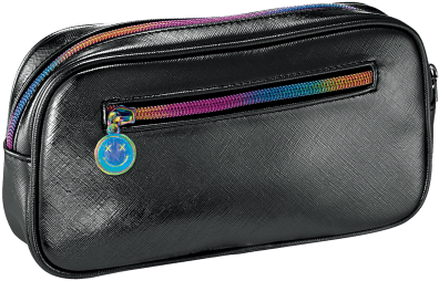 Picture Of Black Metallic Small Cosmetic Bag - Toiletry Bag (415x415), Png Download