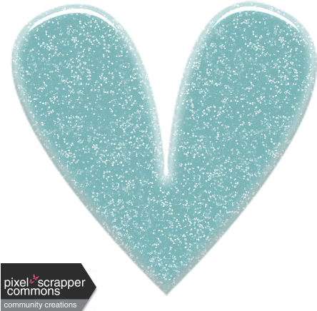 Isla Aqua Acrylic Sparkle Heart - Heart (456x456), Png Download
