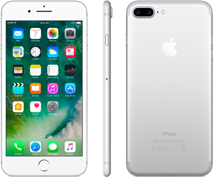 Iphone 7 Plus Silver - Iphone 7 Plus Uk (450x548), Png Download