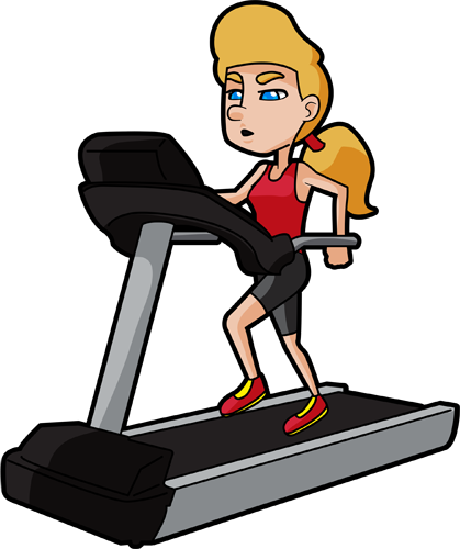 Download Excercise Daily Working On A Treadmill Cartoon Full Size Png Image Pngkit
