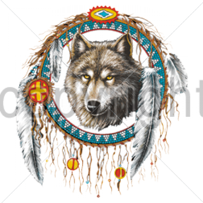 Click Here For Apparel Pricing - Dream Catcher Wolf Men's T-shirt Shirt Native American (420x420), Png Download