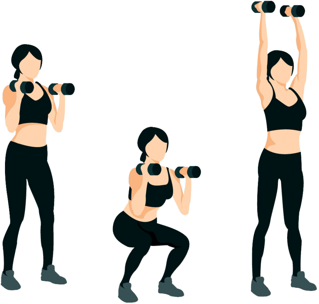 Aerobní Trénink - Dumbbell (1543x1080), Png Download