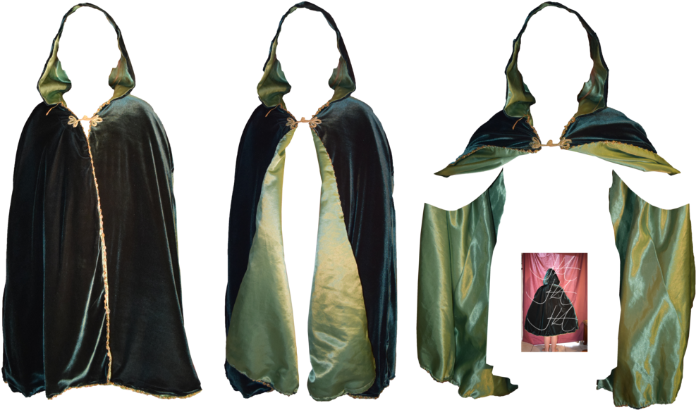 Cape Coat With Hood Free Png Image - Leather (1024x603), Png Download