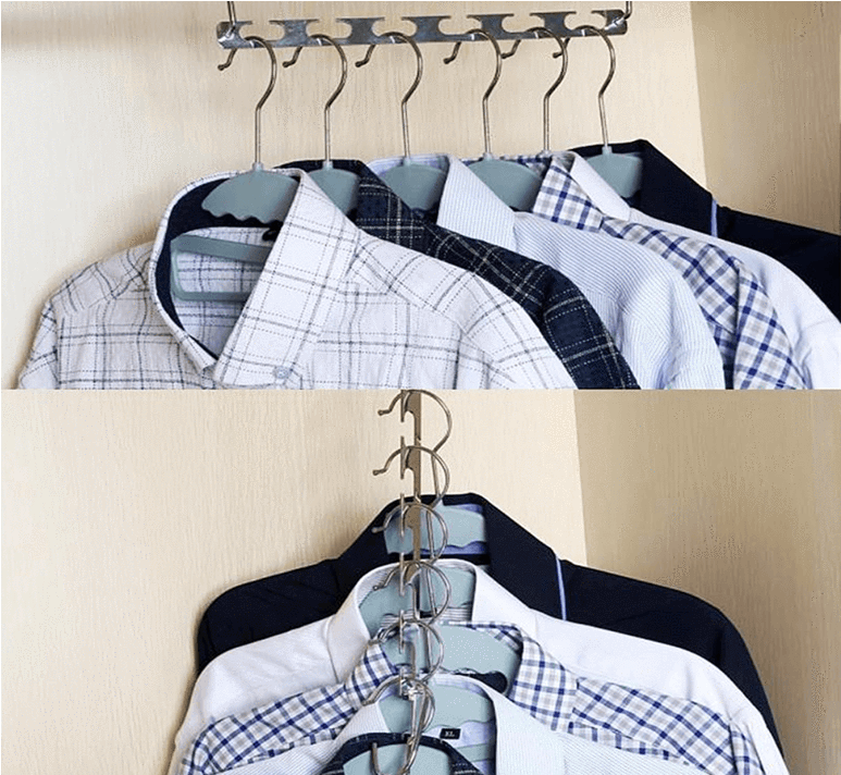Space Saving Hanger - Ohuhu Magic Hangers, Clothes Hangers Closet Clothing (1067x711), Png Download