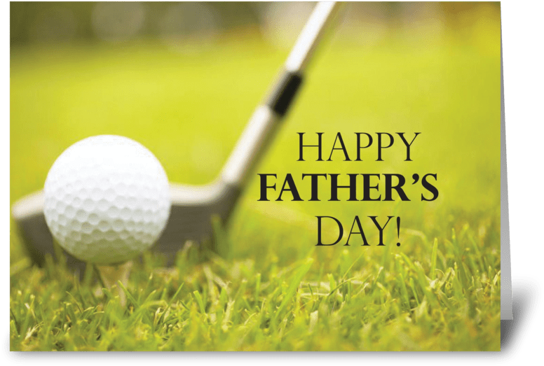 Father's Day Golf Club And Ball Greeting Card - Happy Fathers Day Golf (848x698), Png Download