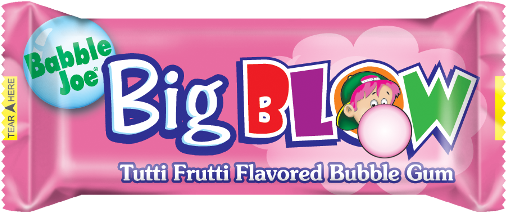 Its Flavors Tutti Fruity, Orange, Strawberry, And Big - Bubble Joe Big Blow (550x247), Png Download