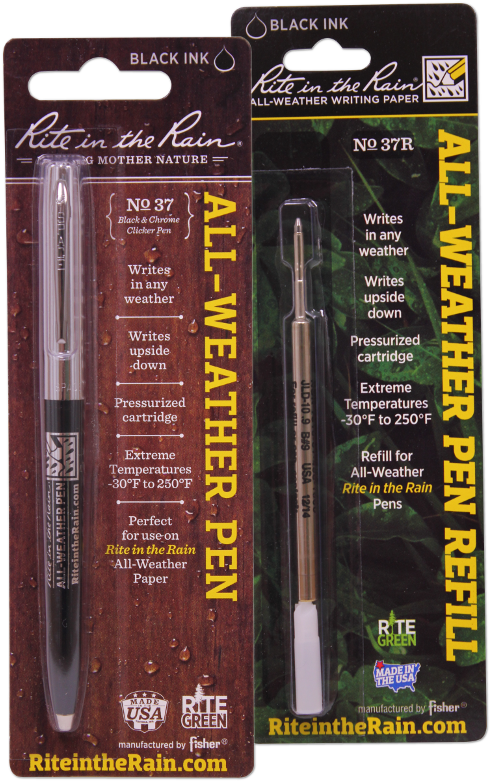 Rite In The Rain - Rite In The Rain All Weather Pen Refill Black 3 Pack (800x800), Png Download