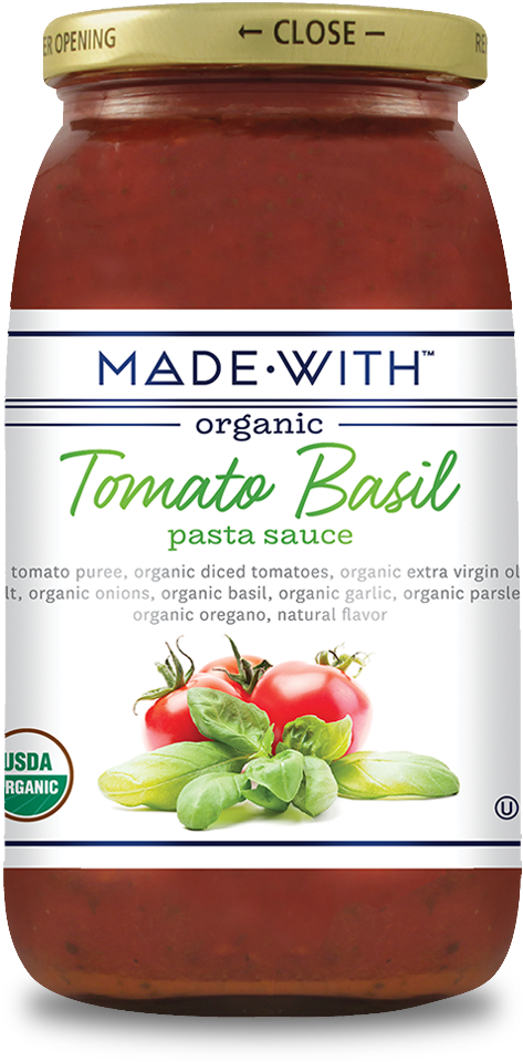 Made With Pasta Sauce, Organic, Tomato Basil - 25 Oz (800x1000), Png Download