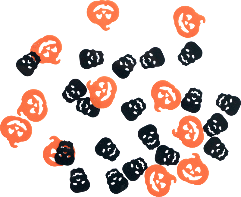 Confetti Pumpkins & Skulls - Konfetti Græskar/dødningehoveder (800x654), Png Download