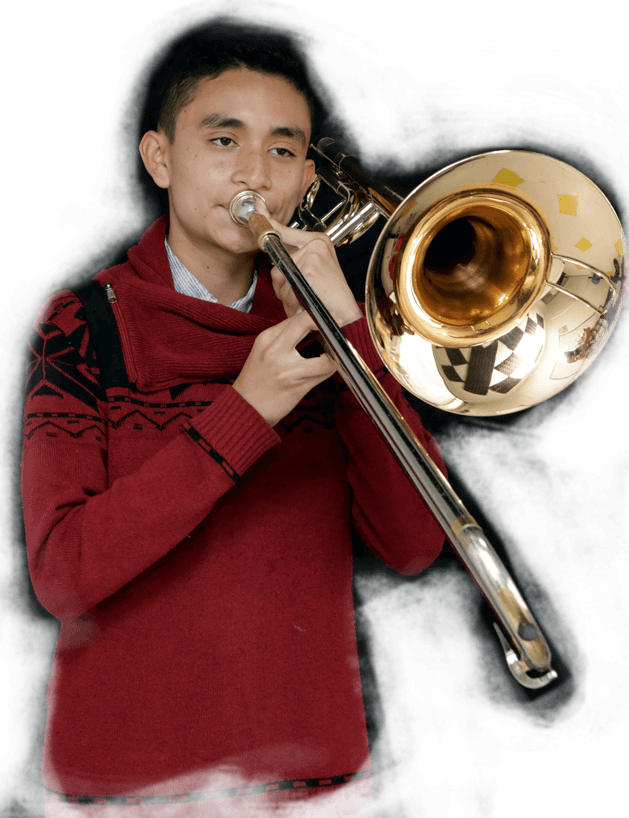 Heredando El Amor De Su Padre Por El Violín, Juan Sebastián - Types Of Trombone (629x818), Png Download