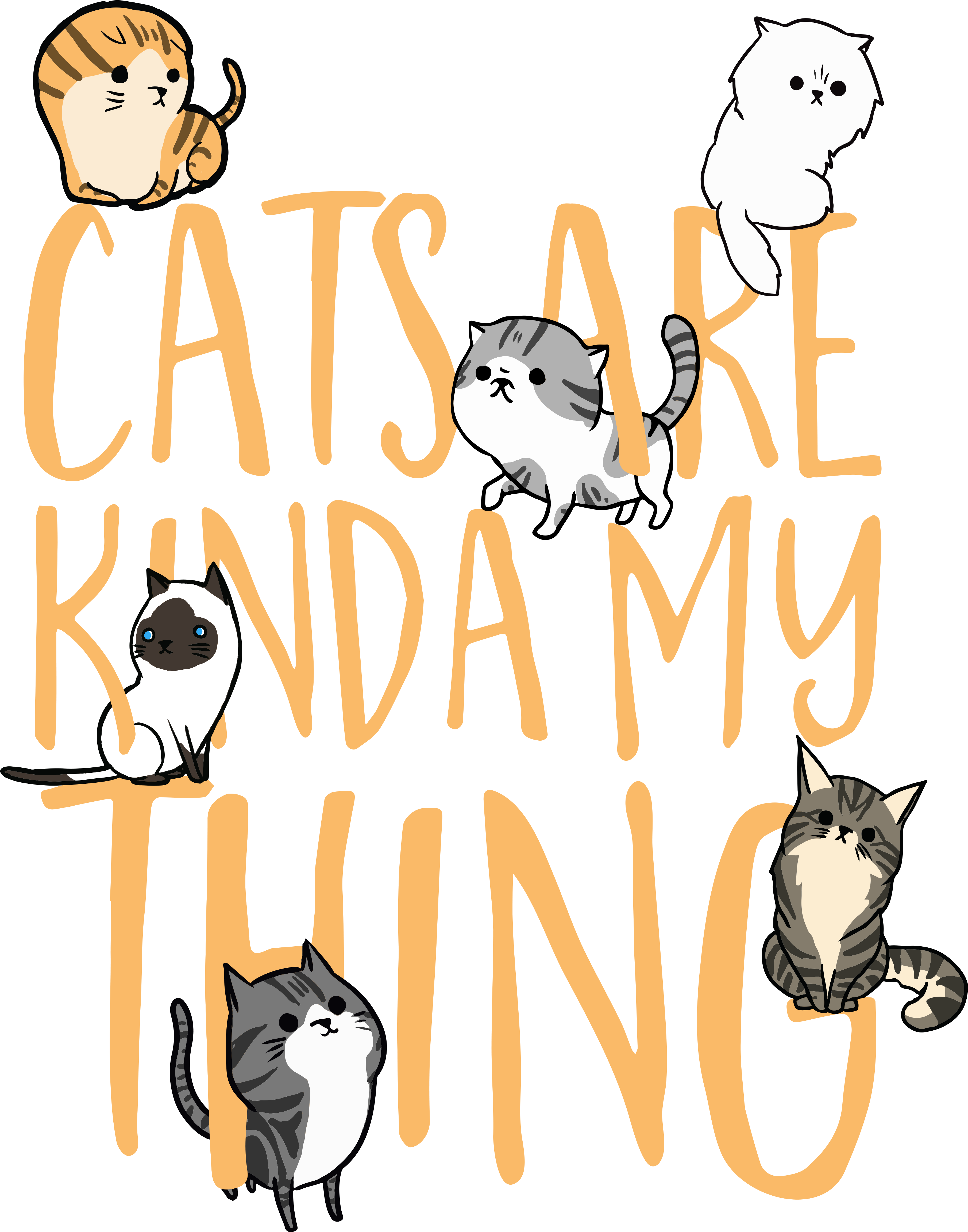 Here's A Very Cute Cat T-shirt (4500x5400), Png Download