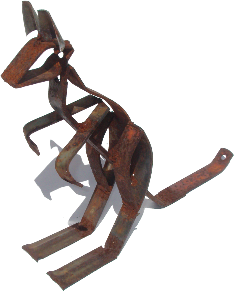 Kangaroo Joey Scrap Metal Art Sculpture - Metal Sculpture Art Png (1000x1000), Png Download