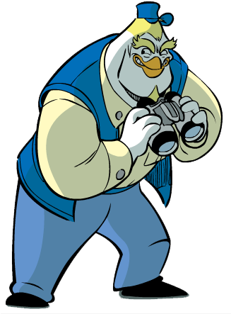 Thank You Clipart - Duck With Binoculars (326x455), Png Download