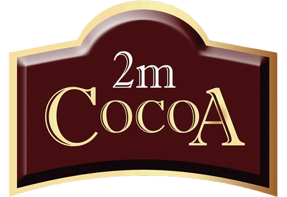 2m Cocoa Logo - Dp Chocolates Logo (578x396), Png Download
