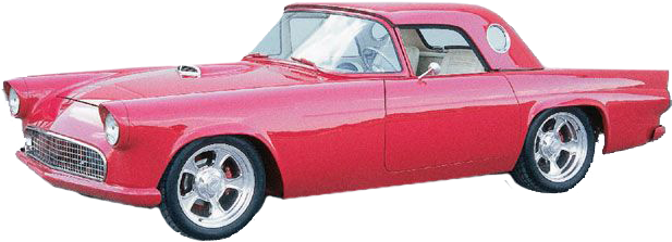 Ford Thunderbird - Pink Antique Car Png (632x228), Png Download