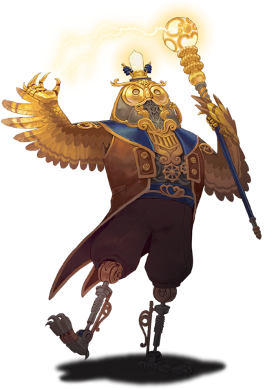 The Mechanical Owl - Nine Parchments Mechanical Owl (400x566), Png Download