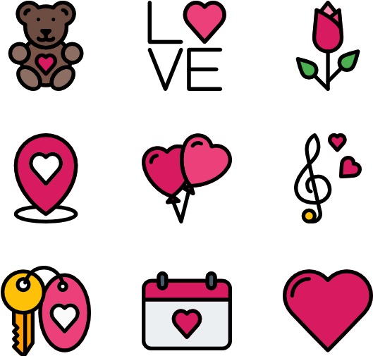 Love & Romance 46 Icons (600x564), Png Download
