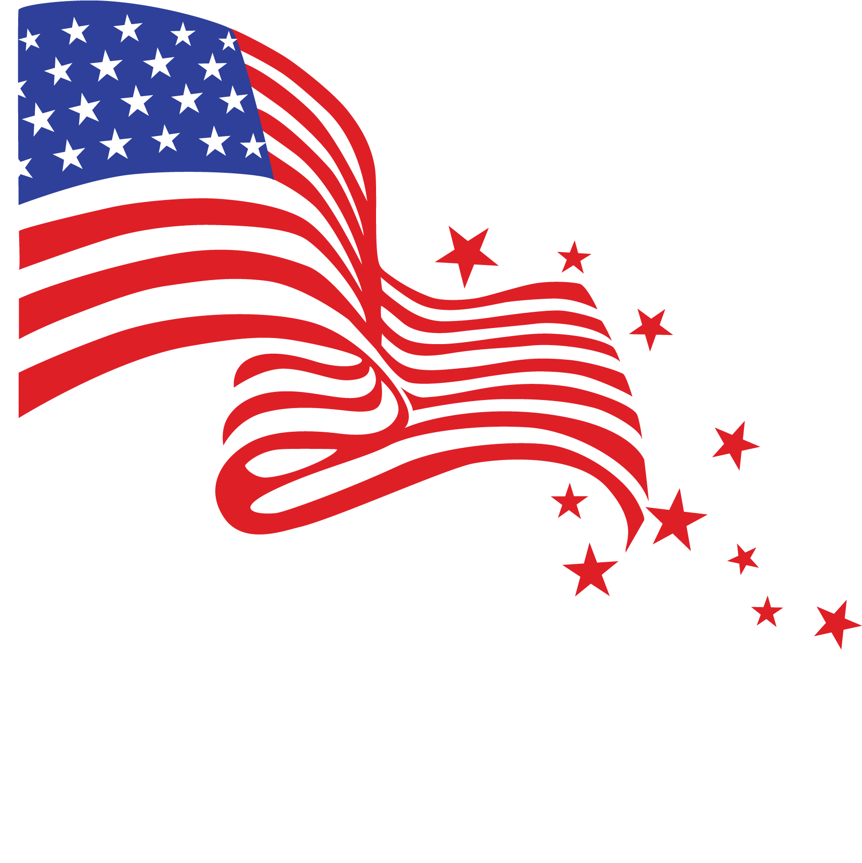 Ds Store - 4th Of July Flag Clipart (1709x2000), Png Download