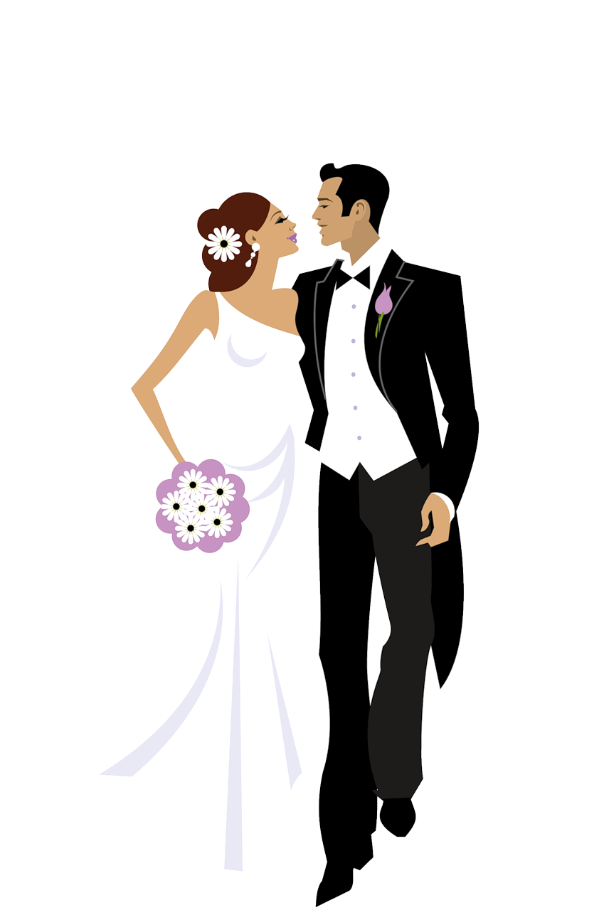 Png Image Information - Couple Wedding Vector Png (849x1280), Png Download