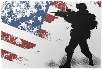 Us Solgier With An American Flag On The Background - American Sniper: Chuck Mawhinney (400x400), Png Download