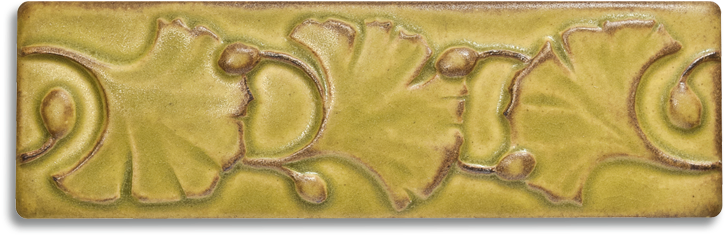 Ginkgo Border From Motawi Tileworks, A Classic Arts - Brass (1000x1000), Png Download