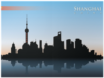Vector Illustration Poster • Pixers® • We Live To Change - Pudong Skyline (400x400), Png Download