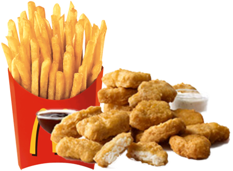 Mcnuggets & Medium Fries - Quarter Pounder With Fries (480x480), Png Download