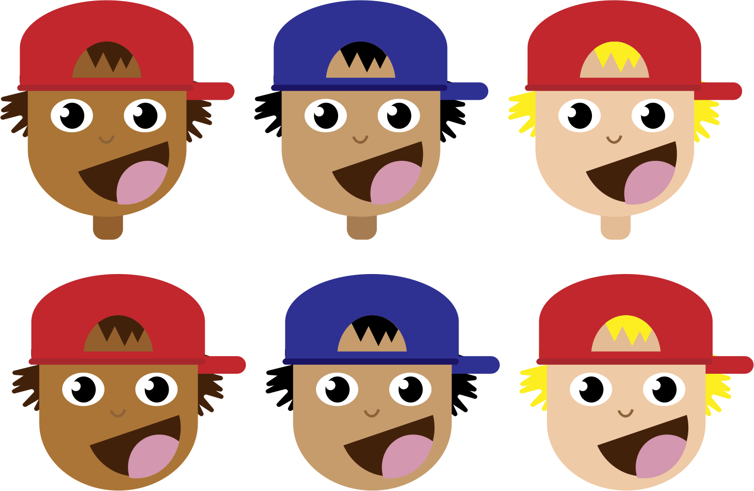 This Free Icons Png Design Of Boys With Caps On (1503x980), Png Download