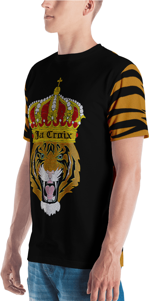 King Tiger Print Men's T-shirt - Pumpkin Shirt - Halloween Shirt - Pumpkin Costume - (1000x1000), Png Download