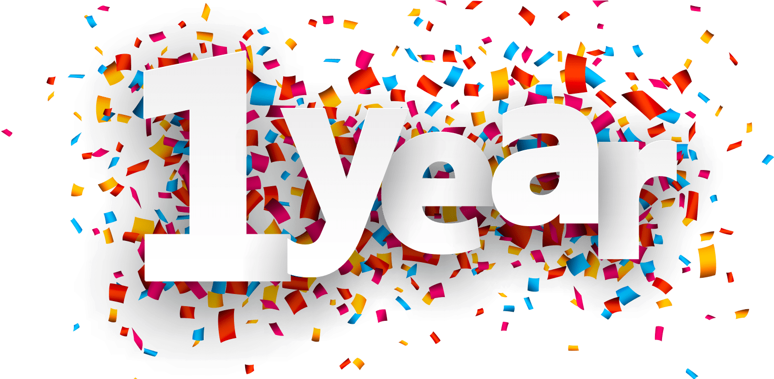 One Year Anniversary - One Year Sign (1920x748), Png Download