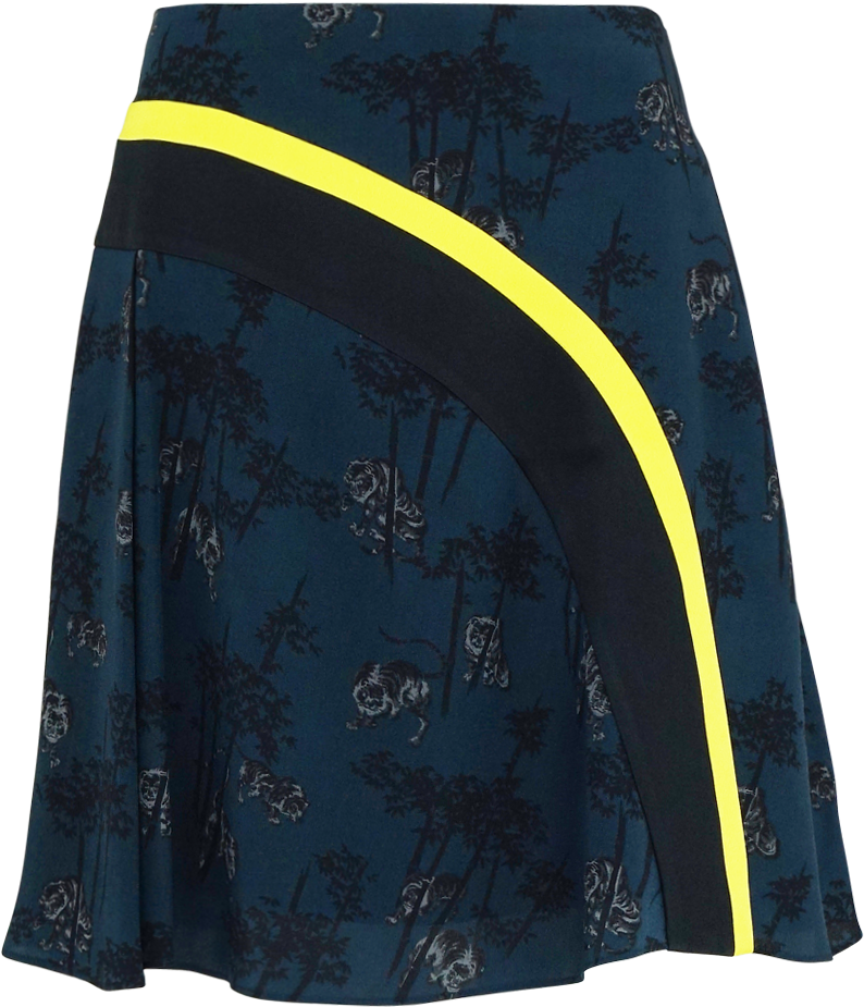 Bamboo Tiger Print Skater Skirt - Tennis Skirt (800x1200), Png Download