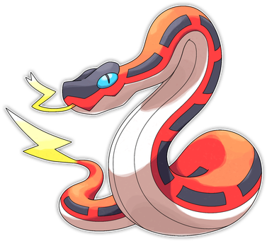 Inferail High Speed Fakemon Commission By Smiley Fakemon-d9cr1wx - Snake Pokemon In Sun And Moon (385x350), Png Download