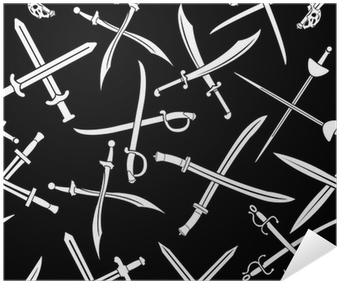 Crossed Swords Vector Seamless Pattern In Black Background - Sword (400x400), Png Download