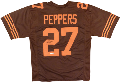 Jabrill Peppers Autographed Cleveland Browns - Jabrill Peppers Autographed Browns Jersey - Jsa Authentication (500x500), Png Download