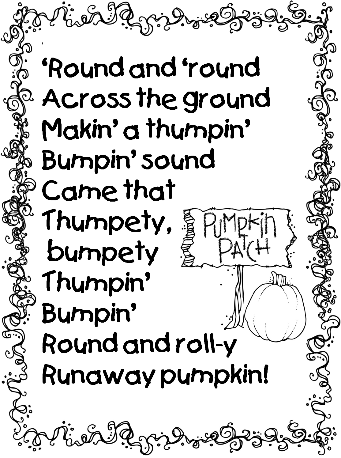 Runaway Pumpkin Poem 1,127×1,502 Pixels - Baby (1127x1502), Png Download