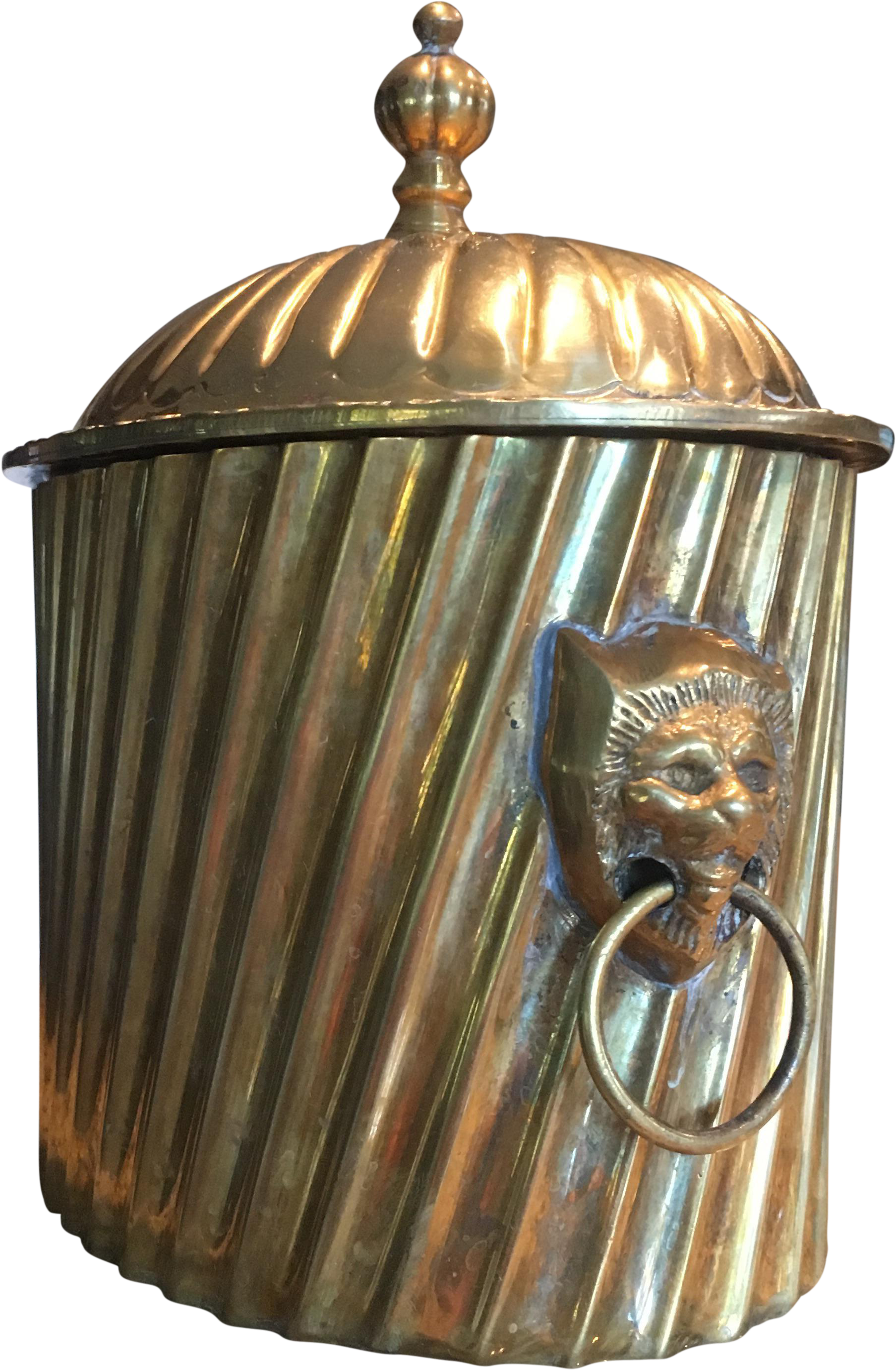 Mid Century Solid Brass Lions Head Hinged Box - Brass (2007x3068), Png Download
