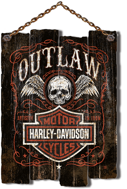 Harley-davidson® Hanging Chain Outlaw Sign - Harley Davidson (730x730), Png Download