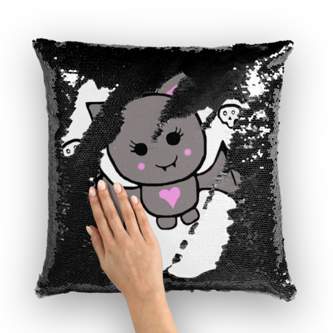 Cute Bat Single ﻿sequin Cushion Cover - Cushion (480x480), Png Download