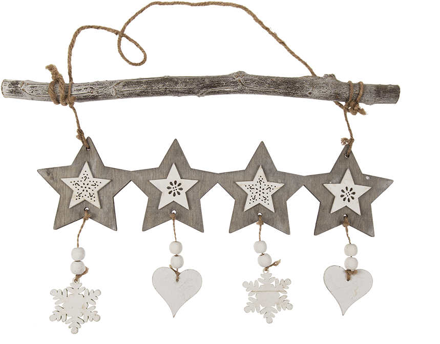 Decorazione In Legno Grigio/bianca Da Appendere Stelle, (945x709), Png Download