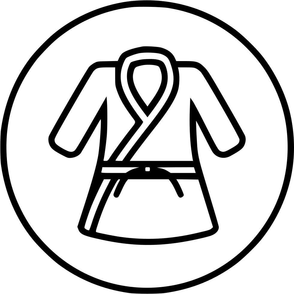 Karate Combat Belt Sport Play Game Uniform Cloth - Line Art (981x982), Png Download