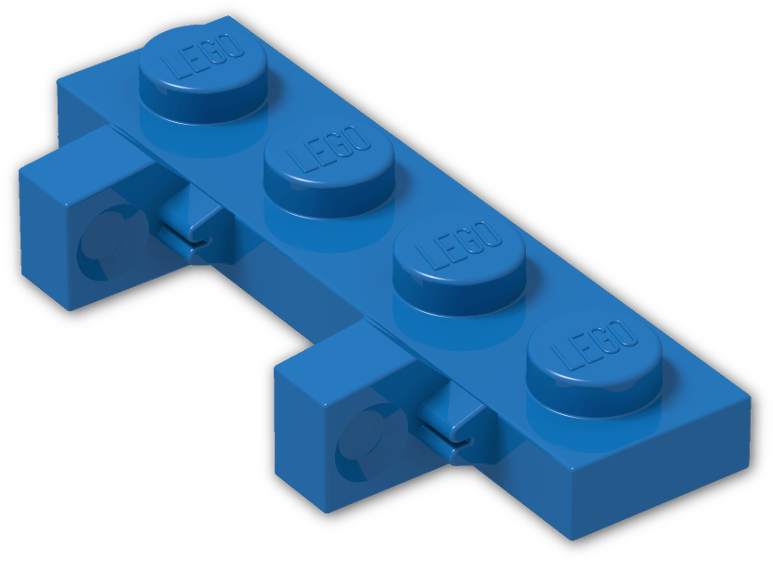 Hinge Plate 1 X 4 Locking With Two Single Fingers On - Construction Set Toy (800x600), Png Download