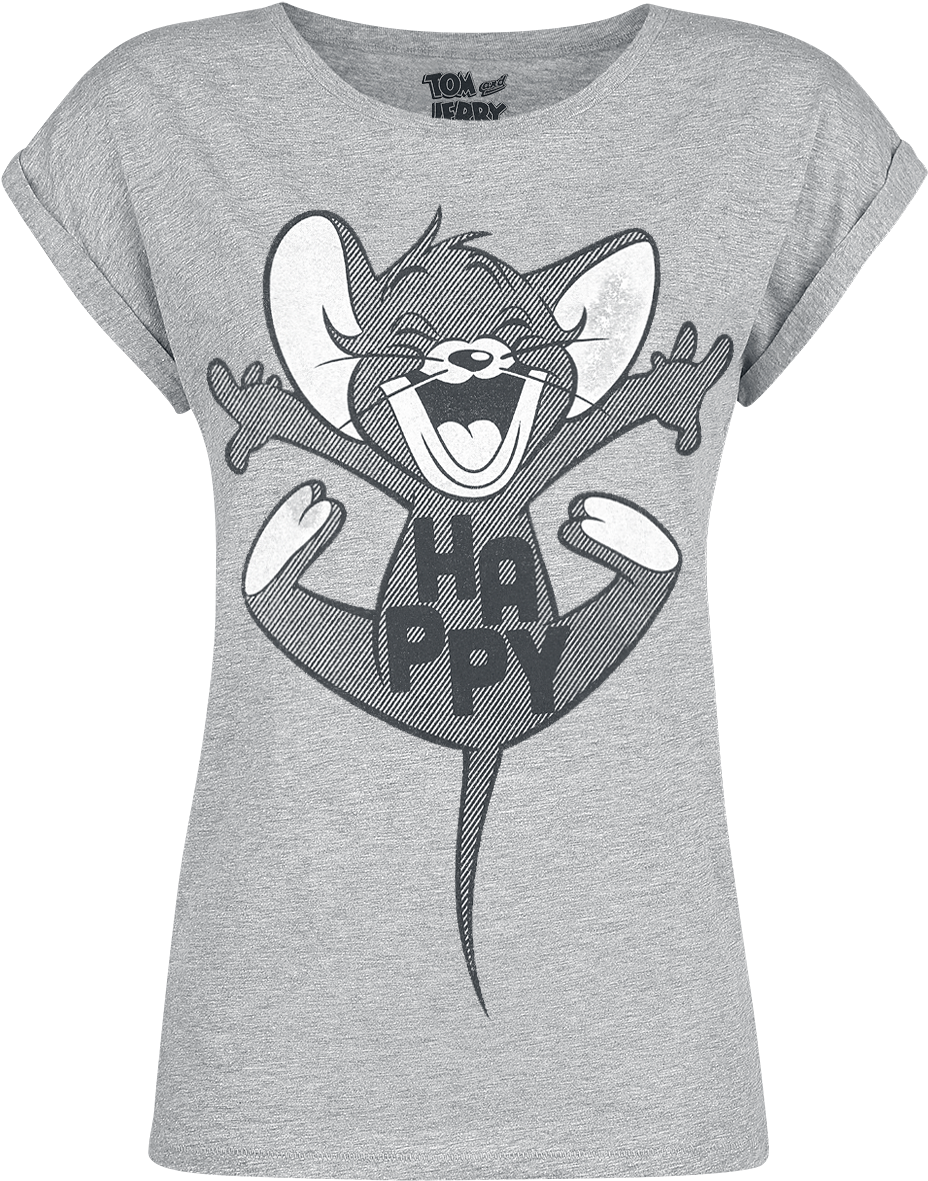 Null Happy Mottled Grey T-shirt 368578 Opbsntx - Trička Tom A Jerry (962x1200), Png Download