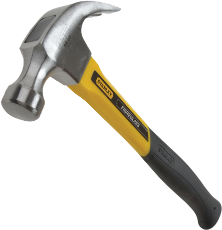 The Heat Treated Forged High Carbon Steel Curved Claw - Stanley 151621 Fibreglass Curved Claw Hammer 16.oz (480x480), Png Download