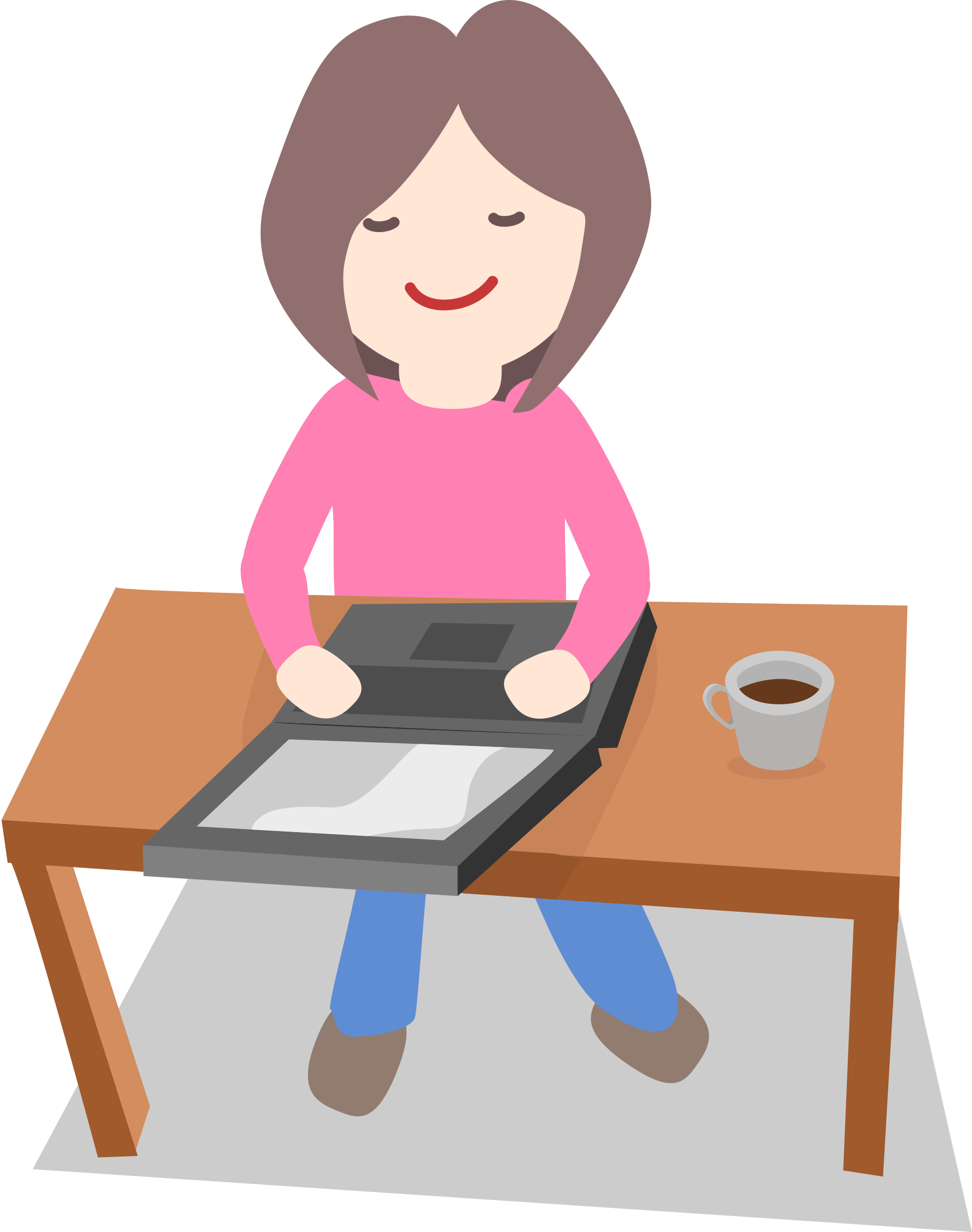 Big Image - Gif Cartoon Png Working (1894x2400), Png Download