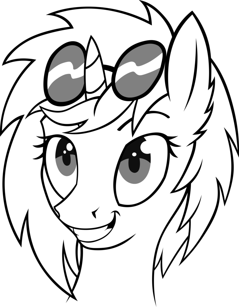 Alcesmire, Black And White, Dj Pon-3, Female, Grayscale, - Clip Art (797x1024), Png Download