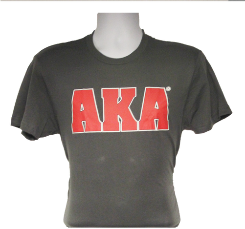Men's Aka Classic Grey T-shirt W Red Logo - Active Shirt (500x500), Png Download