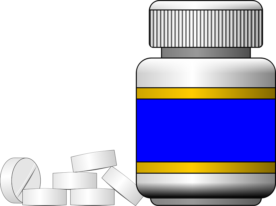 Pill Bottle Clip Art Free Vector Download - ขวด ยา Png (960x717), Png Download