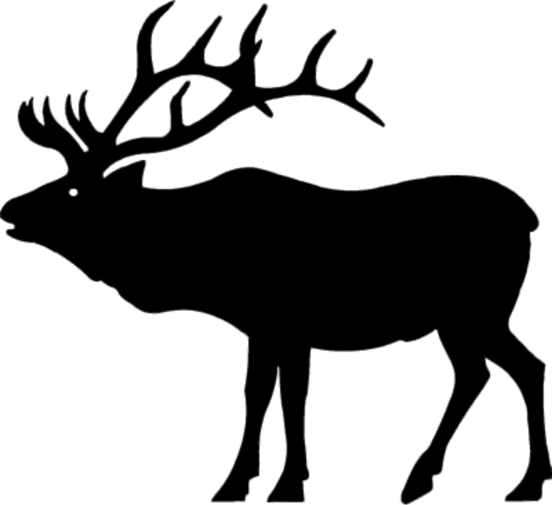 Rocky Mountain Elk Silhouette (1086x994), Png Download