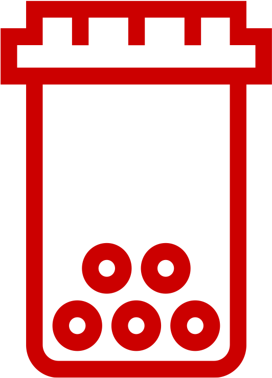 Pill Bottle Icon - Drinks Clipart Black And White (736x736), Png Download