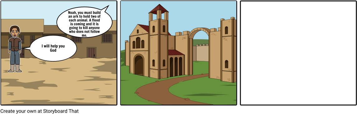 The Story Of Noah - Cartoon (1164x385), Png Download